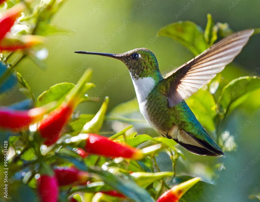 Hummingbird in the wild. Beautiful extreme close-up. Chilli. Hummingbird in the wild. Beautiful extreme close-up. Chilli.
