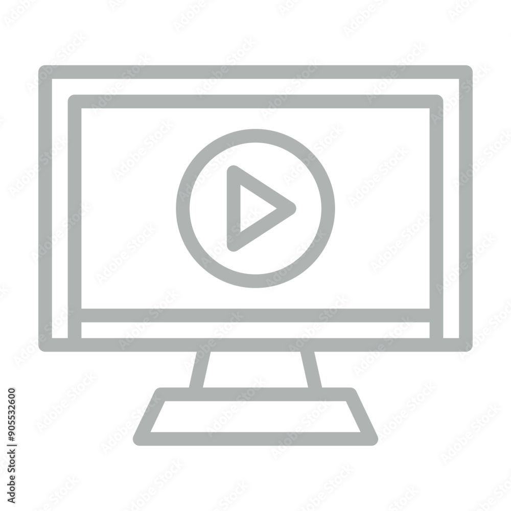 Playbutton Vector Line Grey Icon Design Playbutton Vector Line Grey Icon Design