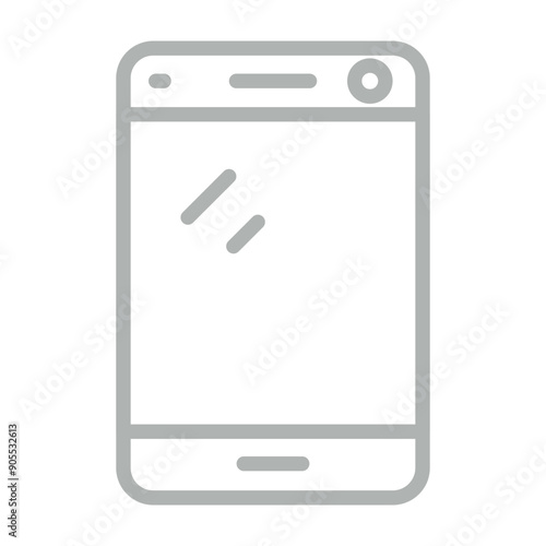 Smartphone Vector Line Grey Icon Design