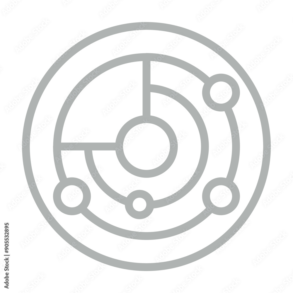 Radar Vector Line Grey Icon Design Radar Vector Line Grey Icon Design