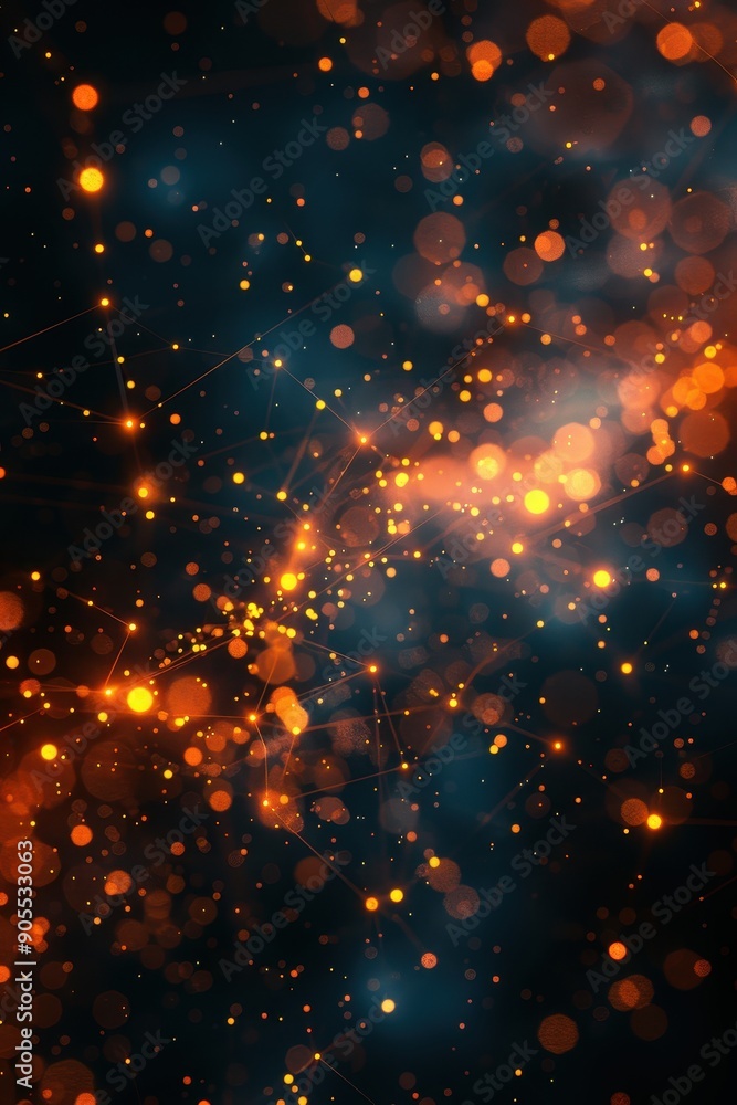 Fototapeta premium Illuminated Network: Futuristic Abstract Background with Interconnected Nodes and Glowing Accents