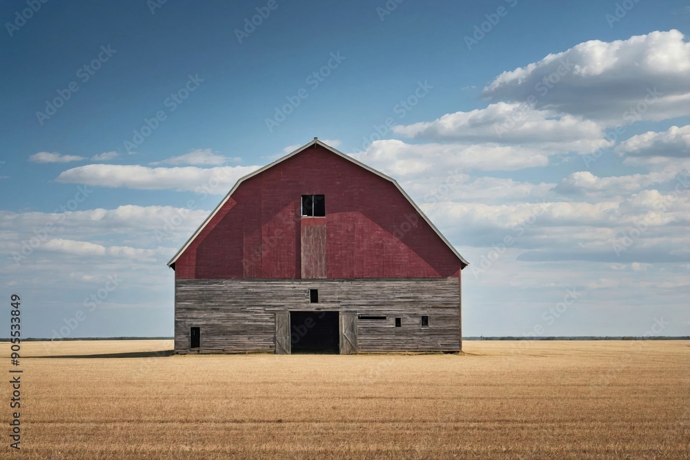 An image of a Barn on a plain field An image of a Barn on a plain field