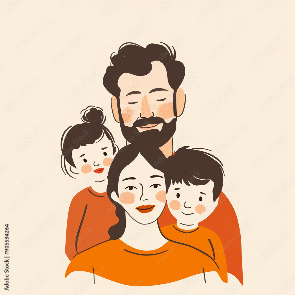 Minimalist Family Portrait Illustration Minimalist Family Portrait Illustration