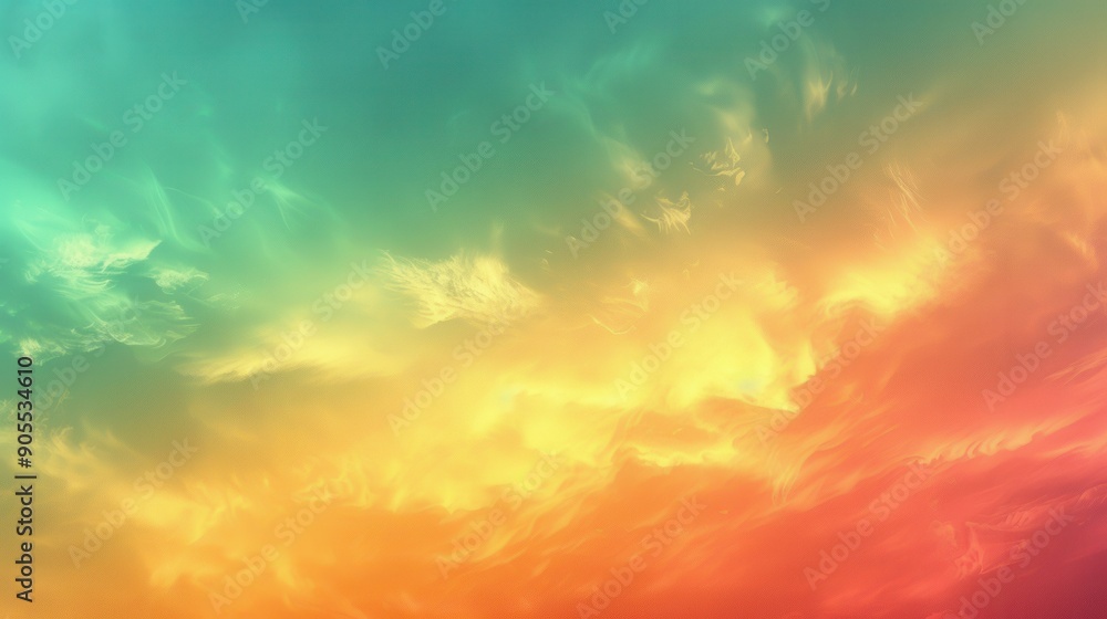 Vibrant clouds blend turquoise, orange, and red tones, creating a stunning sunset sky that inspires tranquility and awe. Vibrant clouds blend turquoise, orange, and red tones, creating a stunning sunset sky that inspires tranquility and awe.