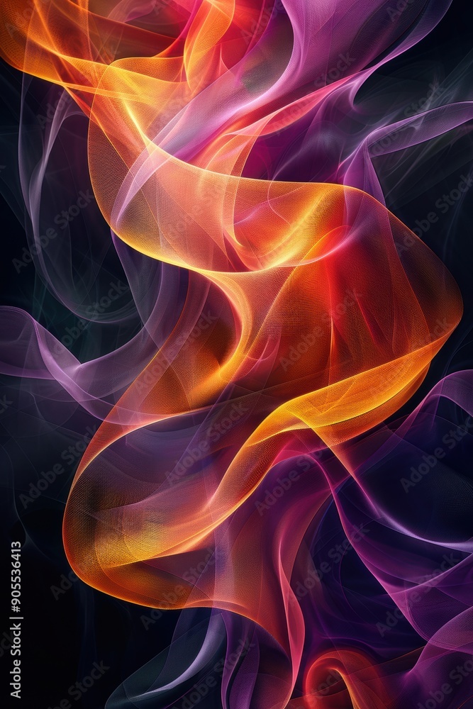 Fototapeta premium Energetic Futuristic Abstract Geometry with Dynamic Intersecting Lines on Dark Background