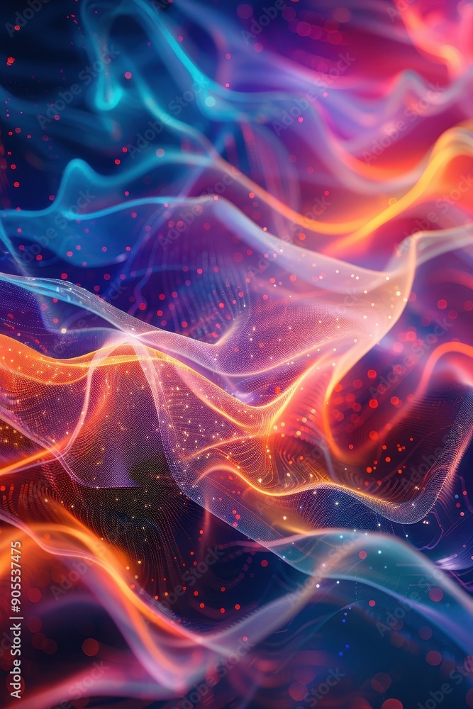 Futuristic Wave Patterns: Dynamic Abstract Background with Digital Glitch Effects Futuristic Wave Patterns: Dynamic Abstract Background with Digital Glitch Effects