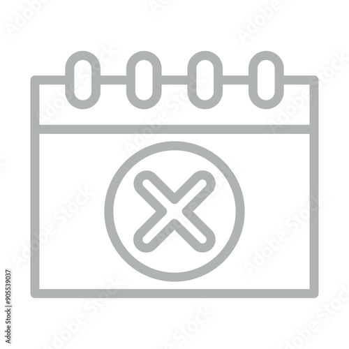  Cancel Event Vector Line Grey Icon Design