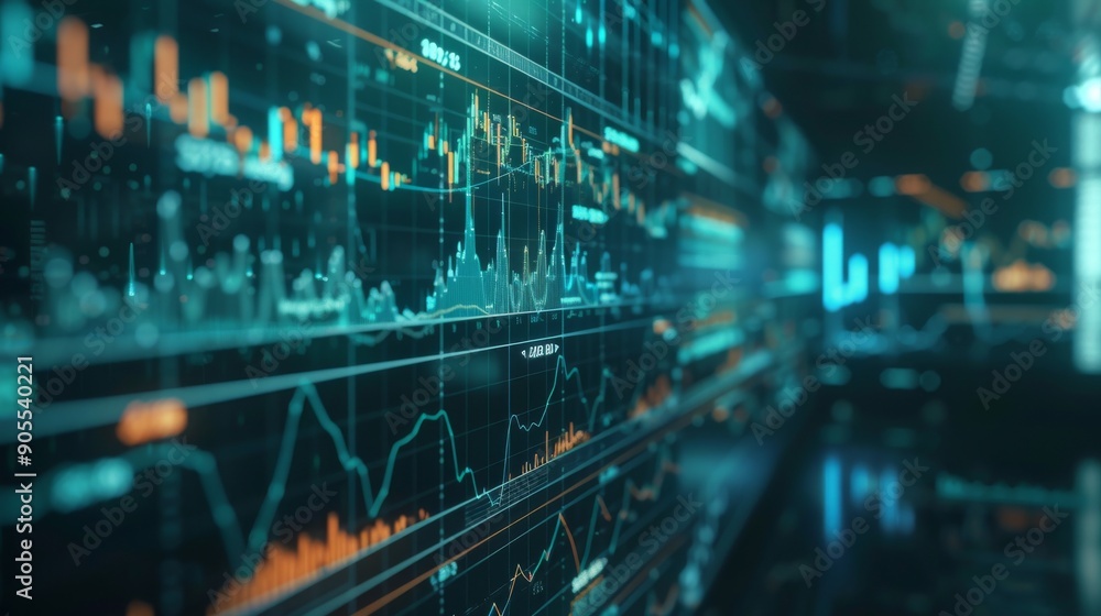 Abstract digital background with glowing lines and data visualizations. Futuristic technology and information concept. Abstract digital background with glowing lines and data visualizations. Futuristic technology and information concept.