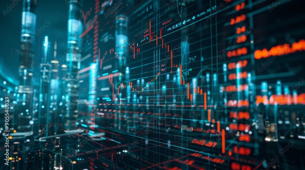 Abstract digital city with glowing lines and data streams, representing technological advancement and future possibilities. Abstract digital city with glowing lines and data streams, representing technological advancement and future possibilities.
