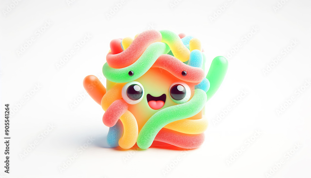 3D funny gummy cartoon on white background 3D funny gummy cartoon on white background