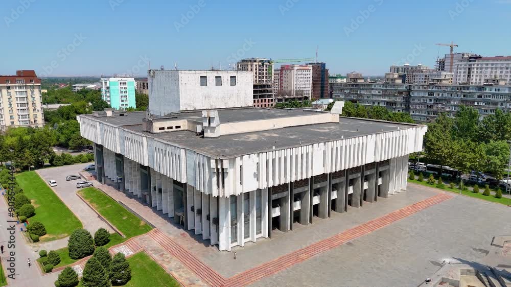 Aerial View of Toktogul Satylganov Philharmonic Hall in Bishkek Aerial View of Toktogul Satylganov Philharmonic Hall in Bishkek