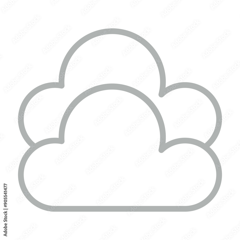 Cloud Vector Line Grey Icon Design Cloud Vector Line Grey Icon Design