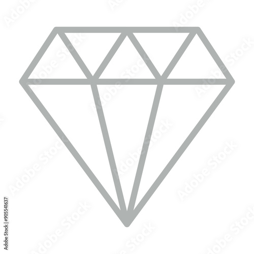 Diamond Vector Line Grey Icon Design