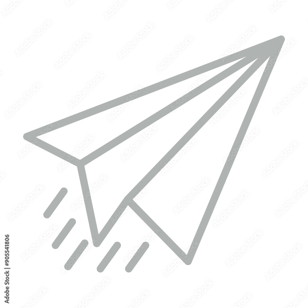 Paper Plane Vector Line Grey Icon Design Paper Plane Vector Line Grey Icon Design