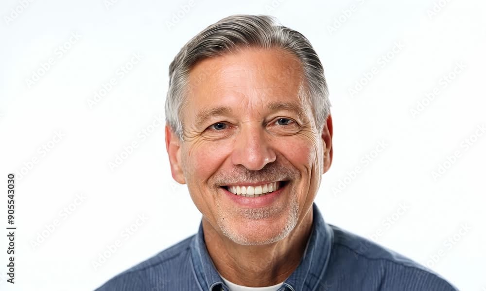 Portrait of happy mature man smiling at camera isolated over white background Portrait of happy mature man smiling at camera isolated over white background
