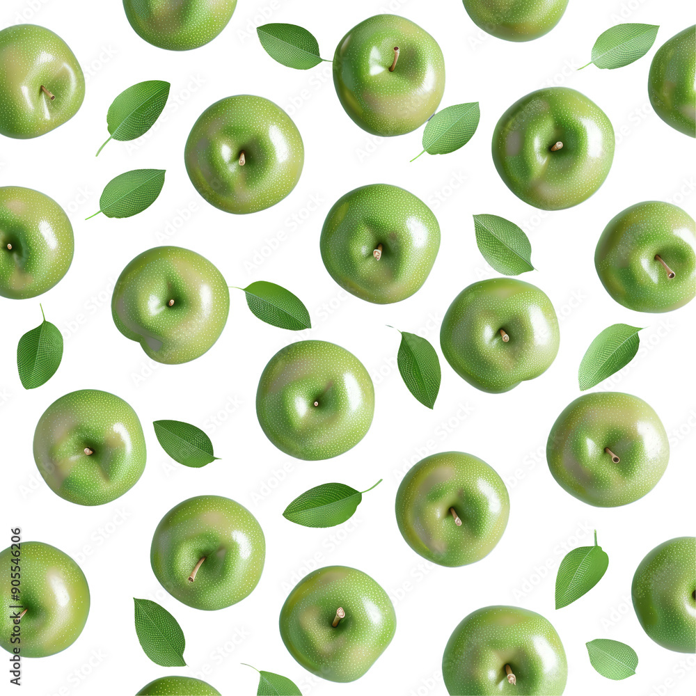 Green apples seamless pattern on transparent background. Fruit transparent background. Green apples seamless pattern on transparent background. Fruit transparent background.