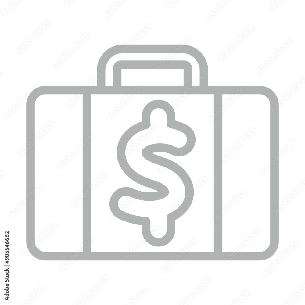 Budget Traveling Vector Line Grey Icon Design Budget Traveling Vector Line Grey Icon Design