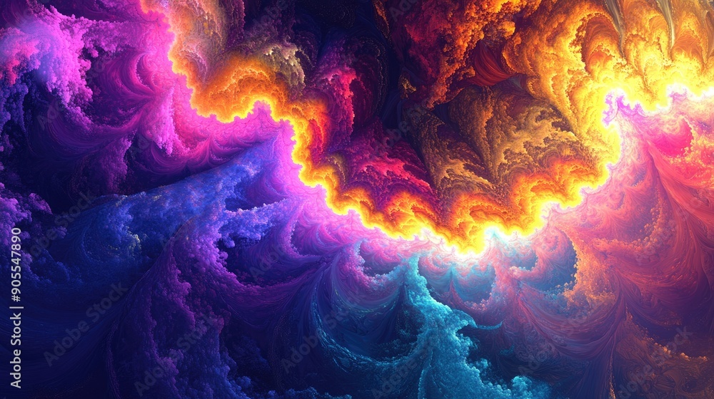 Abstract fractal patterns in bright, vivid colors Abstract fractal patterns in bright, vivid colors