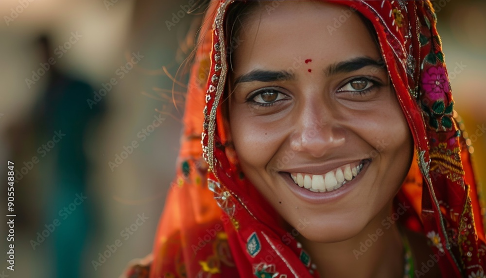 Happiness and beauty of an Indian woman smiling brightly, captured detail Happiness and beauty of an Indian woman smiling brightly, captured detail