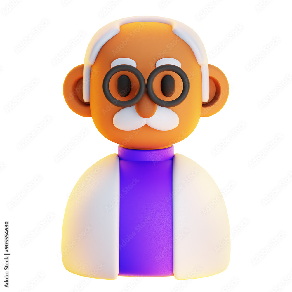 Fototapeta premium PNG 3D Scientist icon isolated on a white background