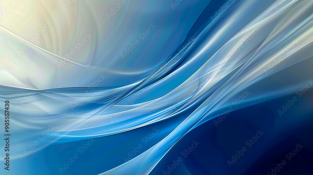 Blue background with yellow and orange curved lines, simple vector design. Blue background with yellow and orange curved lines, simple vector design.