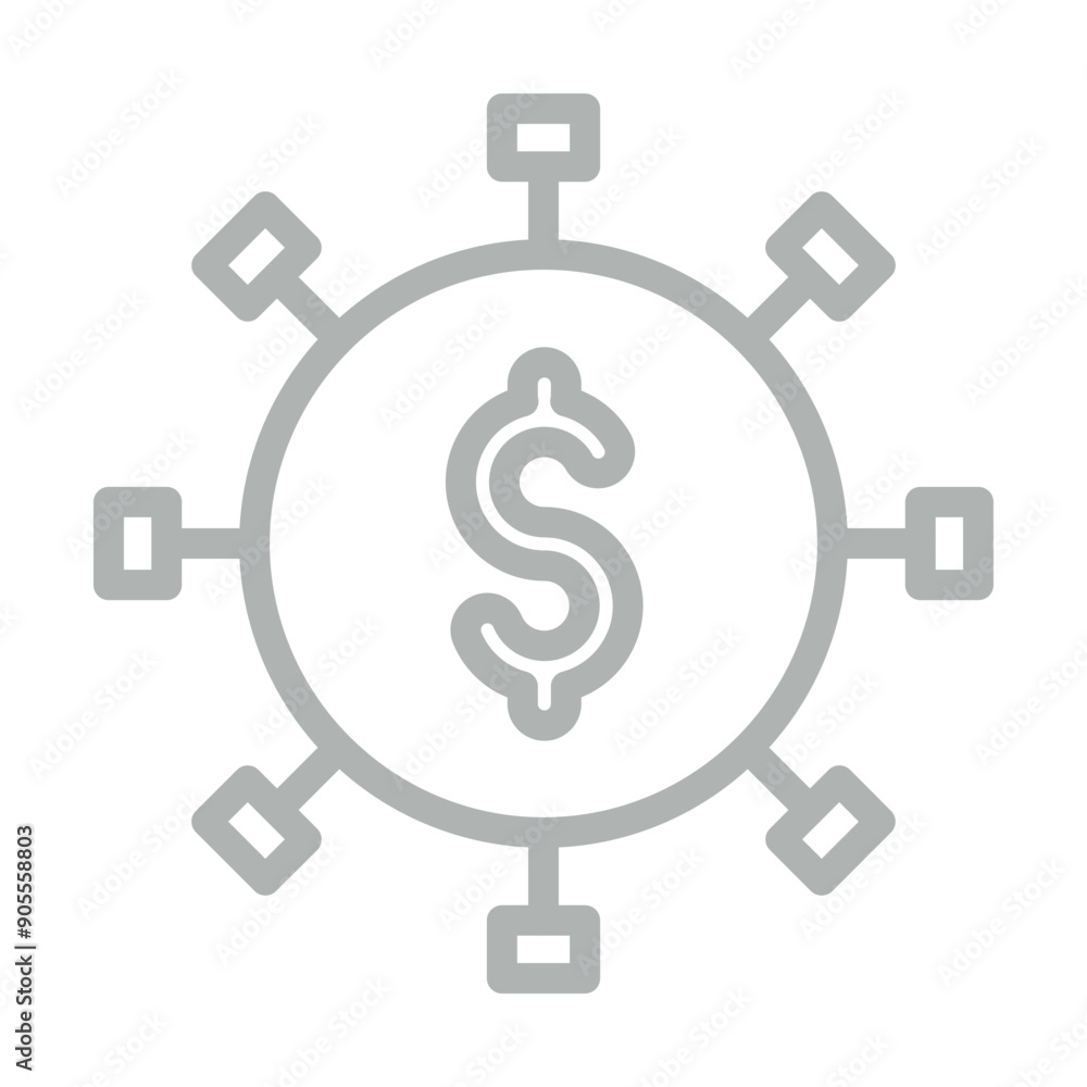 Asset Management Vector Line Grey Icon Design Asset Management Vector Line Grey Icon Design