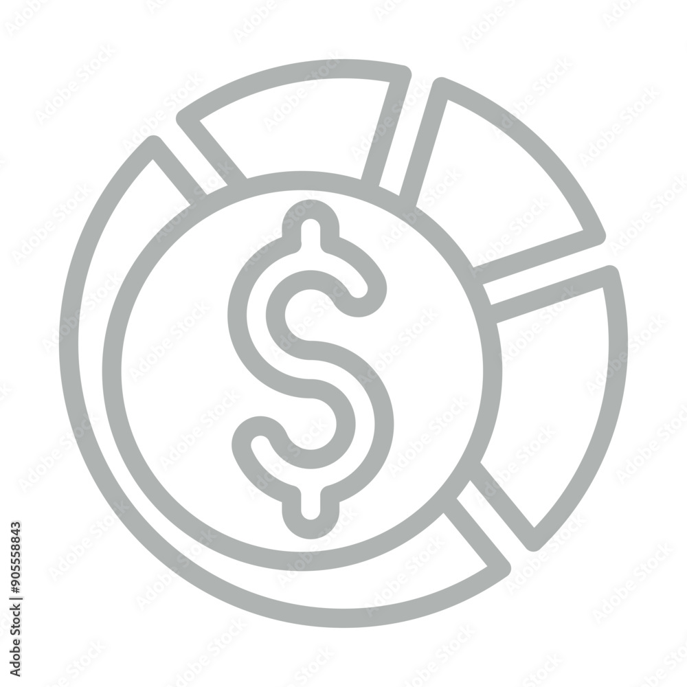 Budgeting Vector Line Grey Icon Design Budgeting Vector Line Grey Icon Design