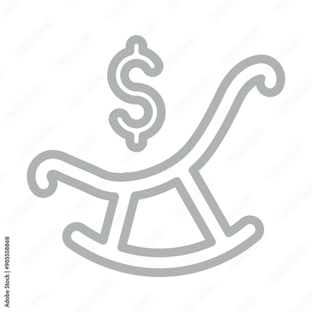Retirement Planning Vector Line Grey Icon Design