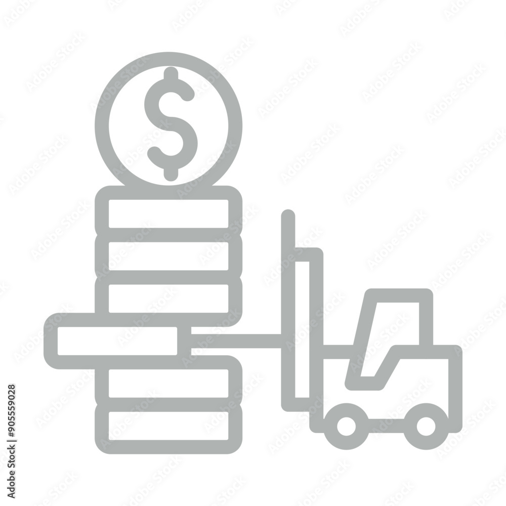 Financial Risk Assessment Vector Line Grey Icon Design Financial Risk Assessment Vector Line Grey Icon Design