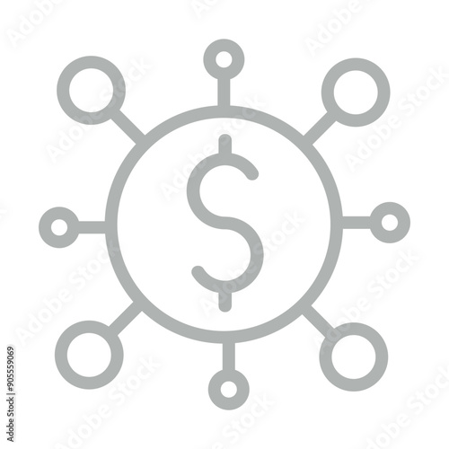 Crowdfunding Vector Line Grey Icon Design