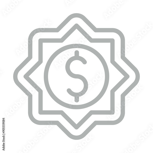 Islamic Finance Vector Line Grey Icon Design photo