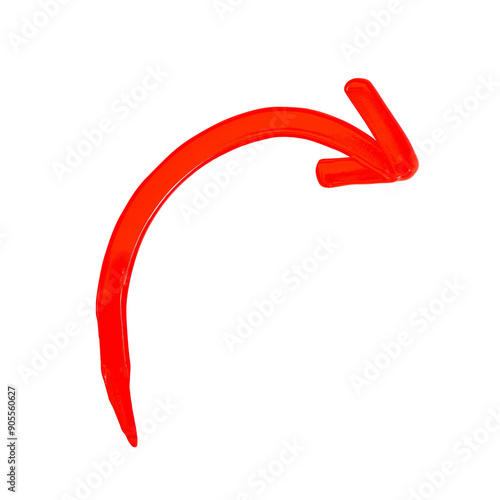 Curved red arrow pointing right