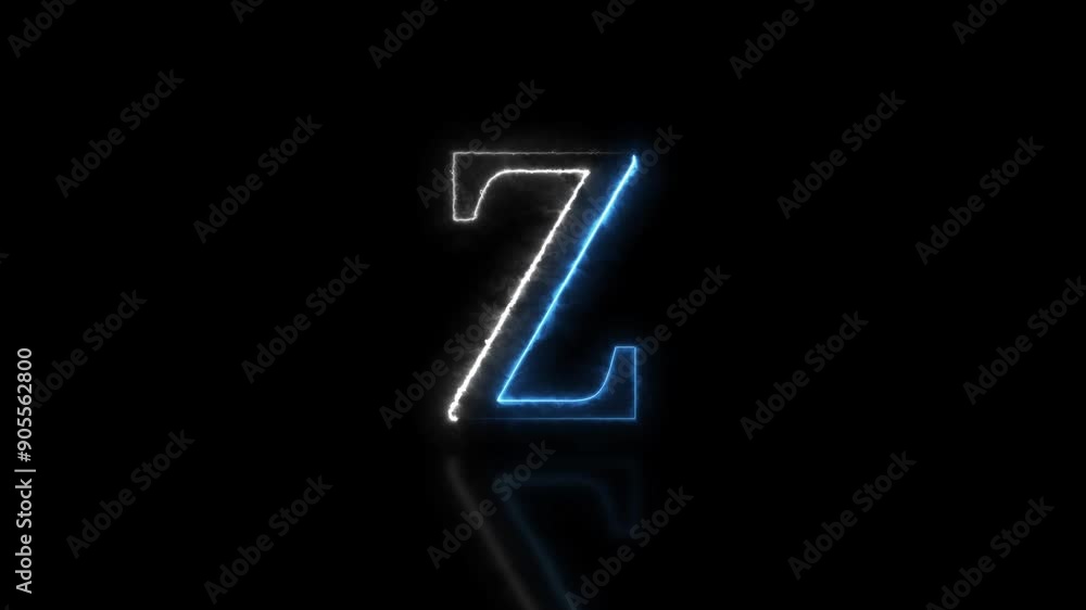 Abstract Glowing Neon Effect Letter Sign Icon Animation and Neon Alphabet Symbol on Black Background. Abstract Glowing Neon Effect Letter Sign Icon Animation and Neon Alphabet Symbol on Black Background.