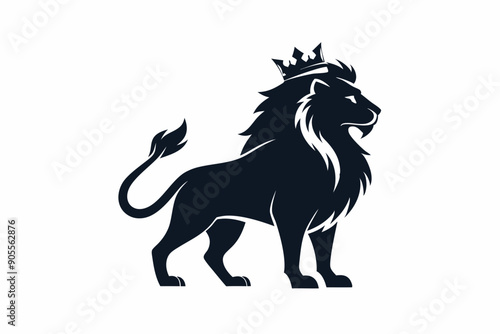 Silhouette of a lion in crown © Creative design zone