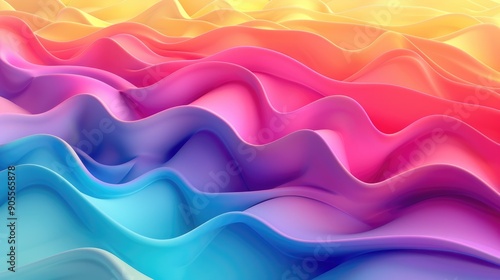 Abstract wavy waves with a rainbow gradient effect