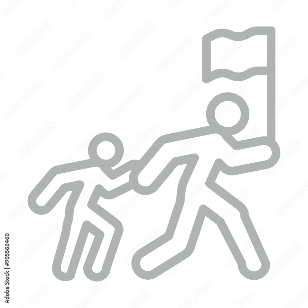 Leadership Development Vector Line Grey Icon Design Leadership Development Vector Line Grey Icon Design
