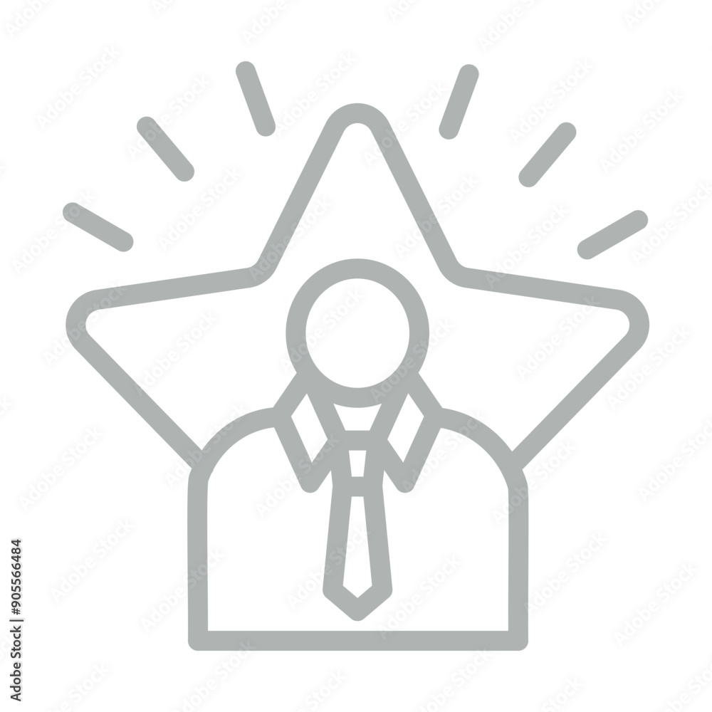 Role Model Vector Line Grey Icon Design Role Model Vector Line Grey Icon Design