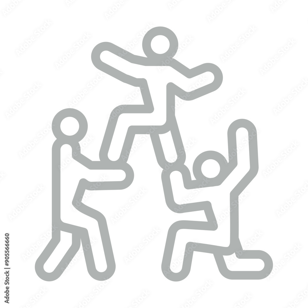 Team Building Vector Line Grey Icon Design Team Building Vector Line Grey Icon Design