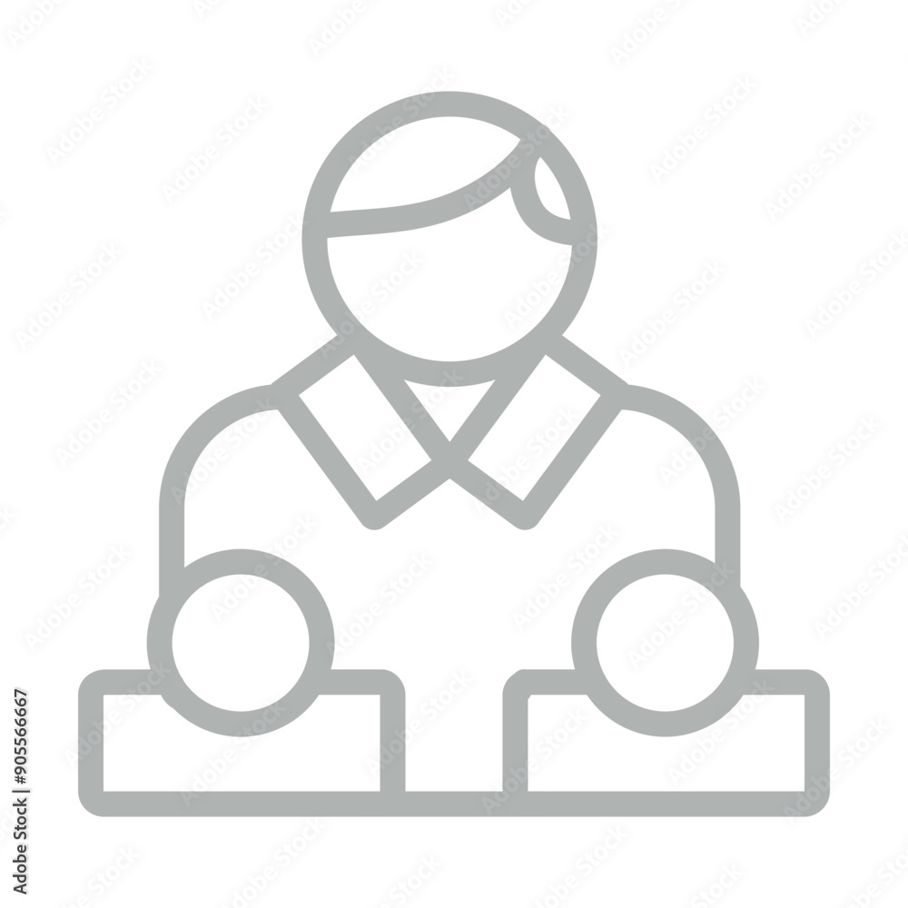 Leadership Training Vector Line Grey Icon Design Leadership Training Vector Line Grey Icon Design