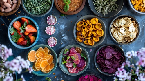 Wallpaper Mural Assortment of functional foods with health benefits, like gut health snacks. Torontodigital.ca