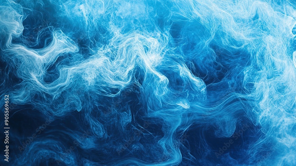 Obraz premium artistic abstract blue wave and smoke