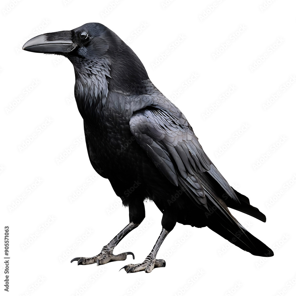 Obraz premium raven standing isolated on transparent background