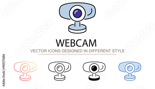 Webcam icon design with white background stock illustration