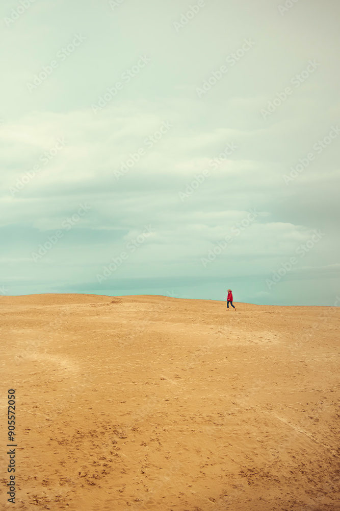 Obraz premium person walking on the beach