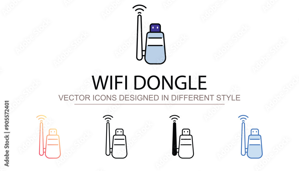Wifi Dongle icon design with white background stock illustration Wifi Dongle icon design with white background stock illustration
