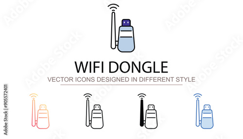 Wifi Dongle icon design with white background stock illustration