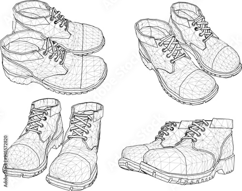 Vector sketch illustration of men's sneaker sandal design for walking and sports