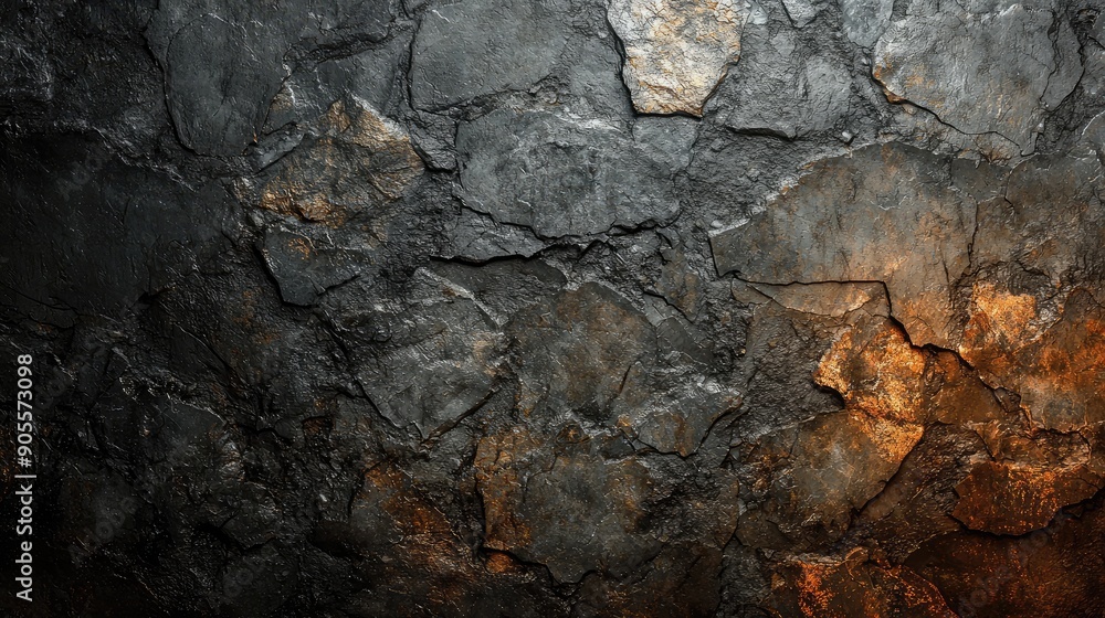 Rough, dark stone background lit by spotlight background Rough, dark stone background lit by spotlight background