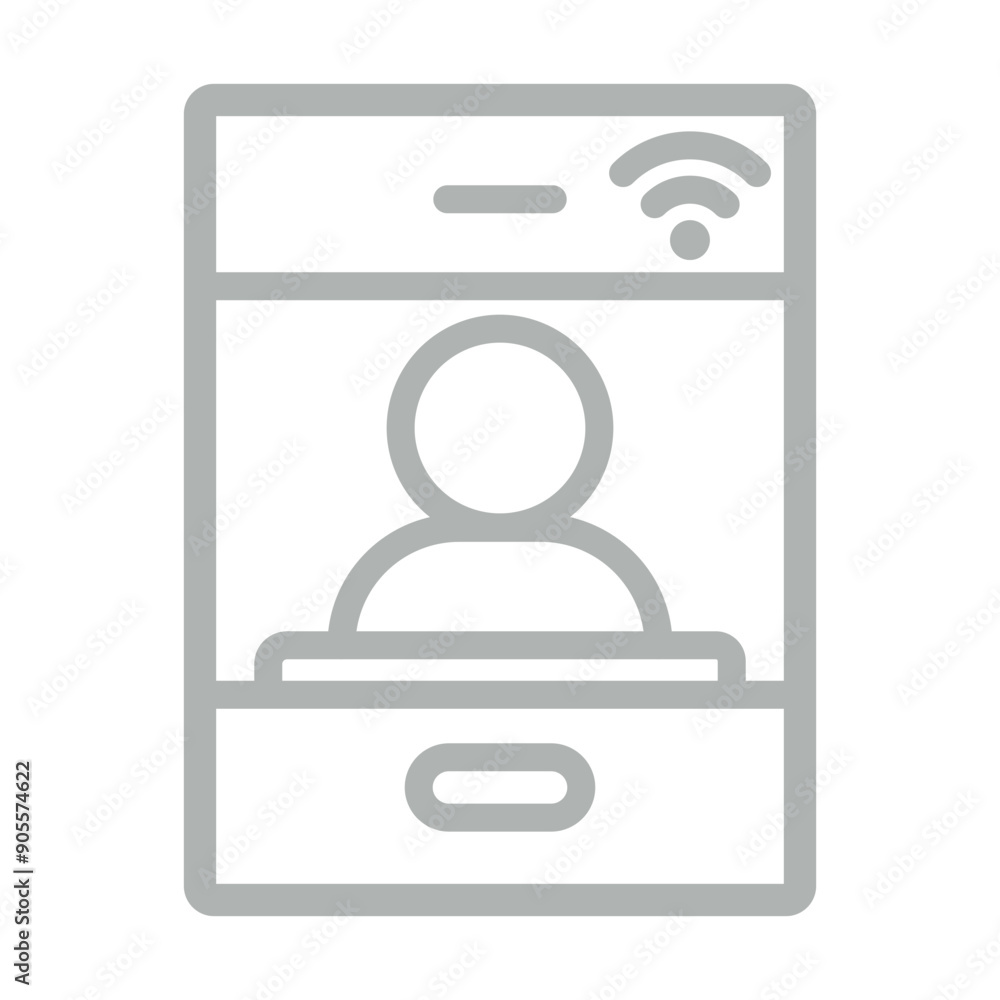 Online Lecture Vector Line Grey Icon Design