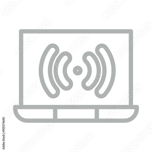 Webcast Vector Line Grey Icon Design